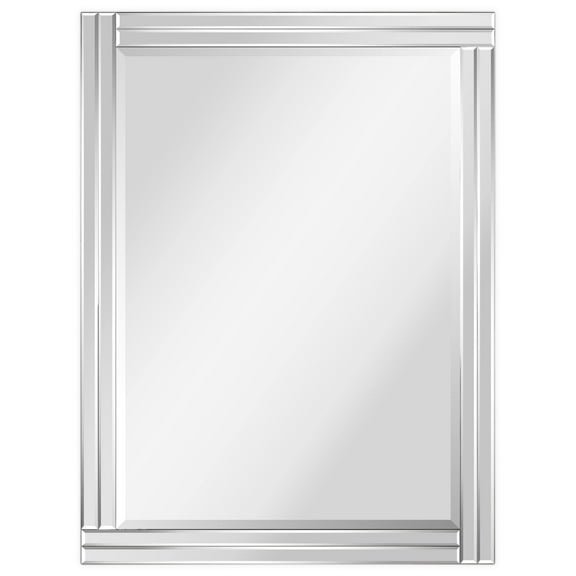 Empire Art Direct Moderno Stepped Beveled Rectangle Wall Mirror, Solid Wood Frame, 1"-Beveled Center Mirror, Ready to Hang - Clear 30 in. x 40 in. x