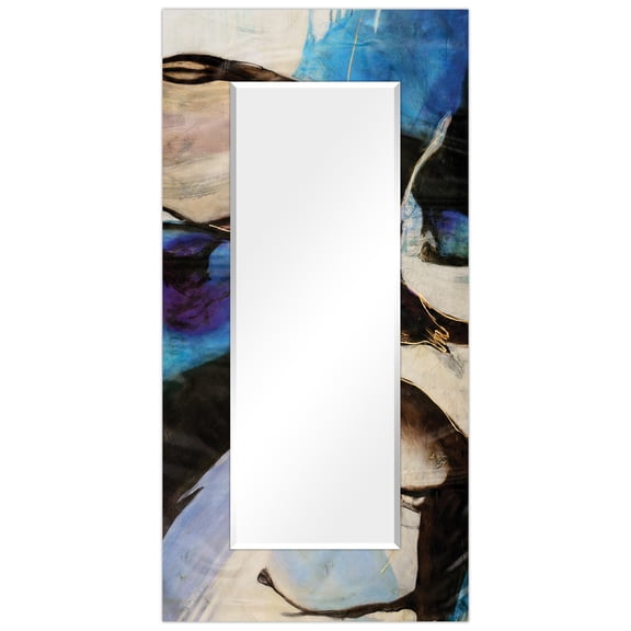 Empire Art Direct Motivos Rectangular Beveled Mirror on Free Floating Reverse Printed Tempered Art Glass, 72" x 36" x 0.4", Ready to Hang