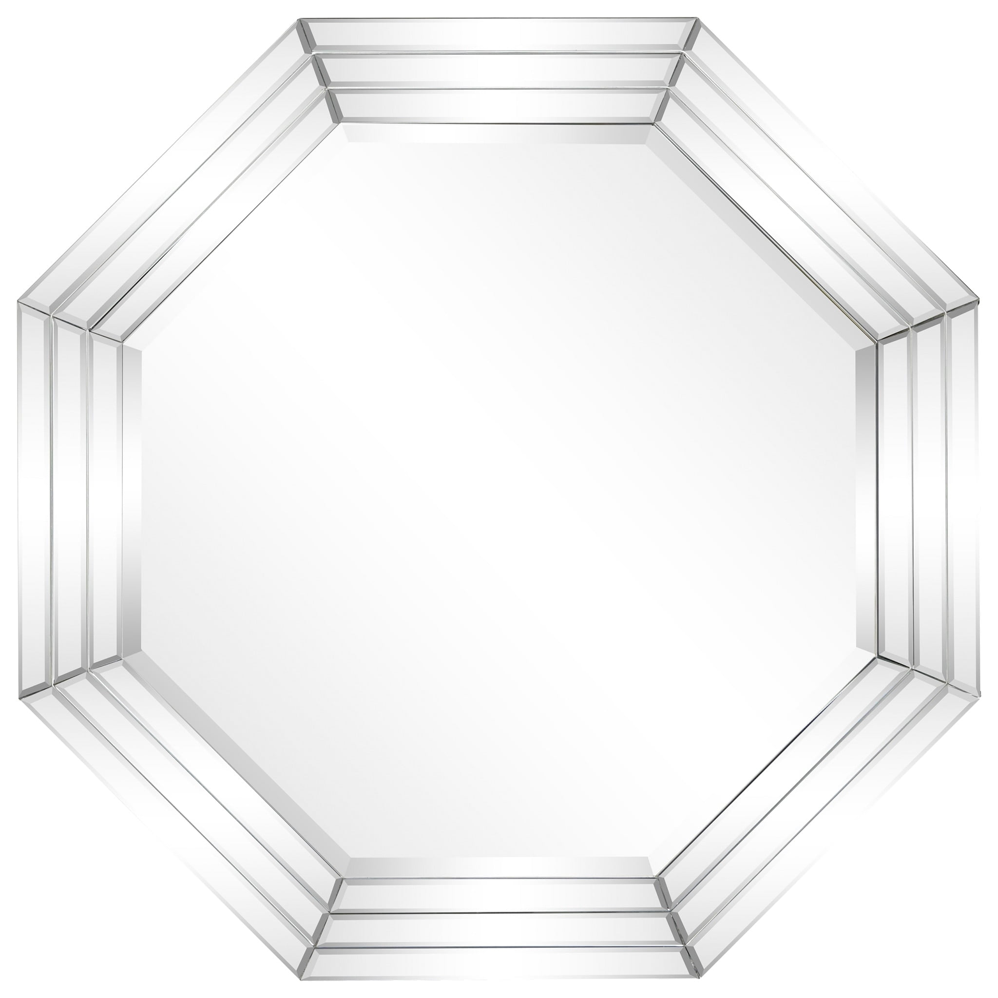 Empire Art Direct Multi-Faceted Framed Octagon Wall Mirror, Ready to Hang, 32" x 32" - Clear - 32 x 32