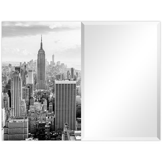 Elegant Empire New York Cityscape Frameless Wall Mirror 48"x36"
