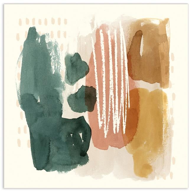 Ochre Echo III Abstract Colorful Frameless Tempered Glass Wall Art, 38" x 38"