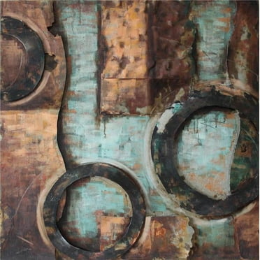 Empire Art Direct PMO-120250-3232 Primo Mixed Media Hand Painted Iron Wall Sculpture - Revolutions 1