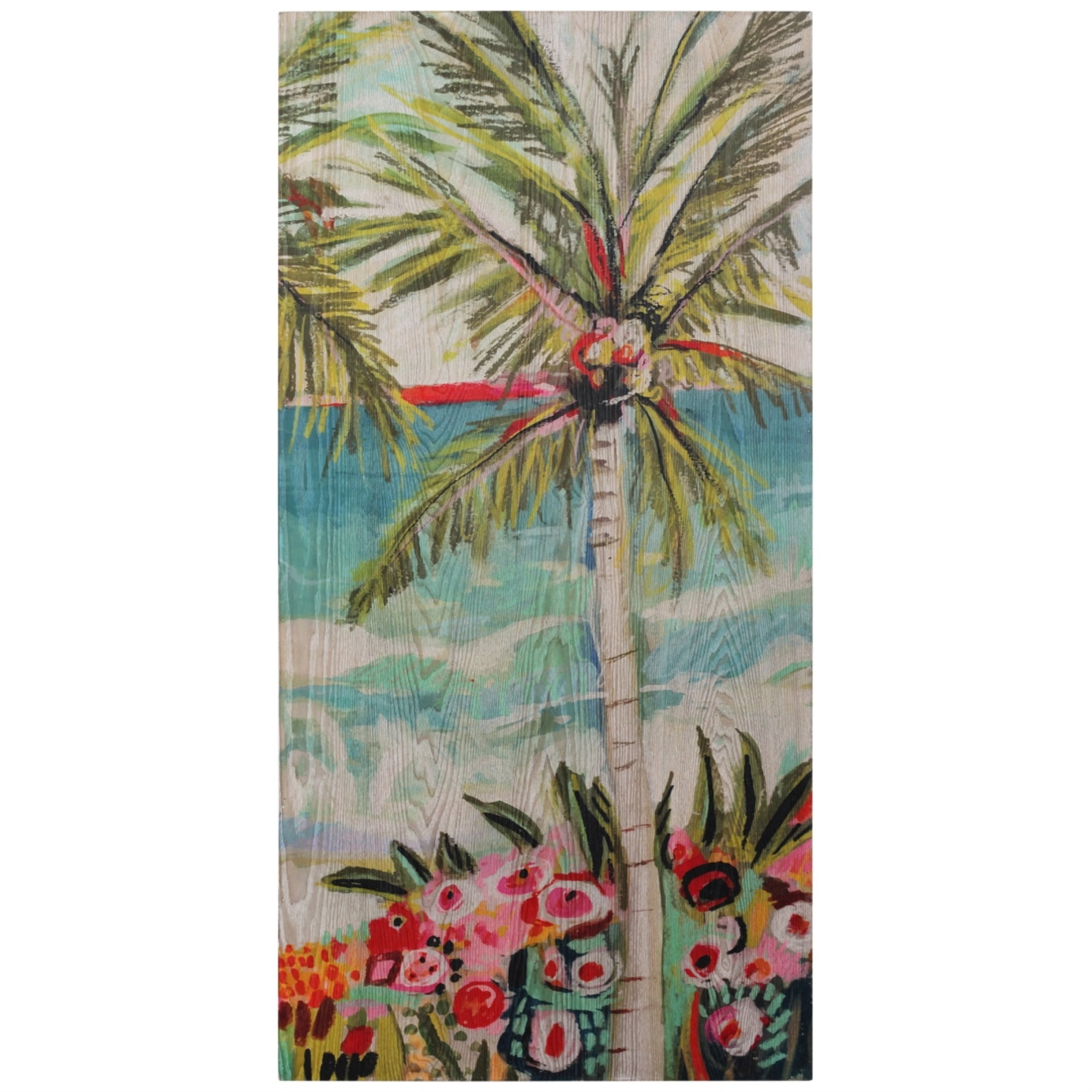 Empire Art Direct Palm Tree Wimsy II Fine Giclee Printed Directly on Hand Finished Ash Wood Wall Art, 48" x 24", Ready to Hang