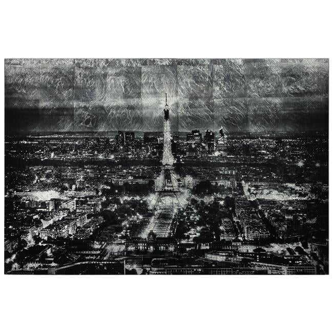Empire Art Direct Paris at Night Reverse Printed Tempered Glass with Silver Leaf Wall Art, 32" x 48" x 0.2", Ready to Hang