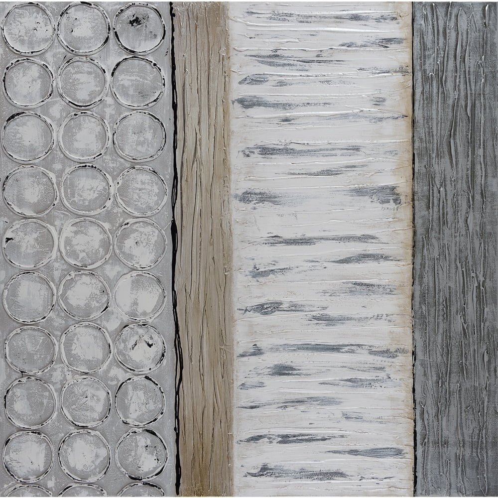 Peaceful Grey Abstract Textured Hand-Painted Wall Art