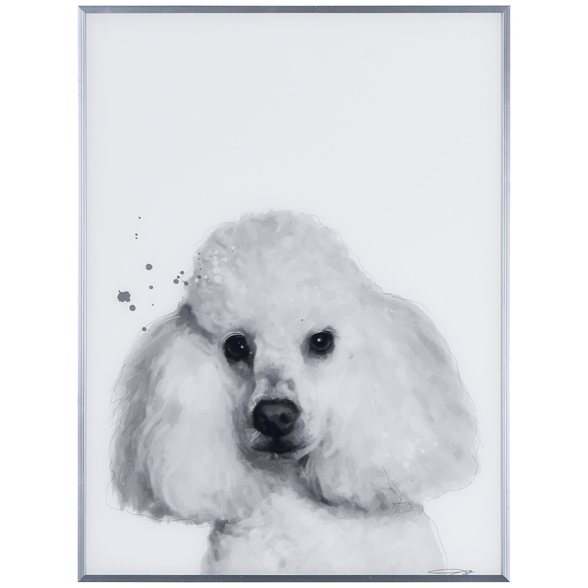 Empire Art Direct Pitbull Black and White Pet Paintings on Printed Glass  Encased with a Gunmetal Anodized Frame AAGB-JP1040-2418 - The Home Depot