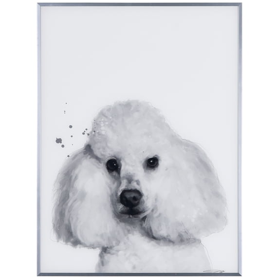 Empire Art Direct Poodle Black and White Pet Paintings on Reverse ...