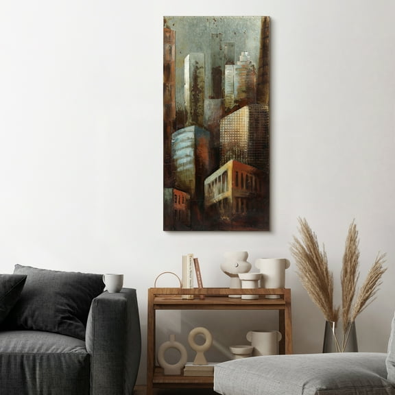 Empire Art Direct  Primo Mixed Media Hand Painted Iron Wall Sculpture - Grey Arquitecture 2