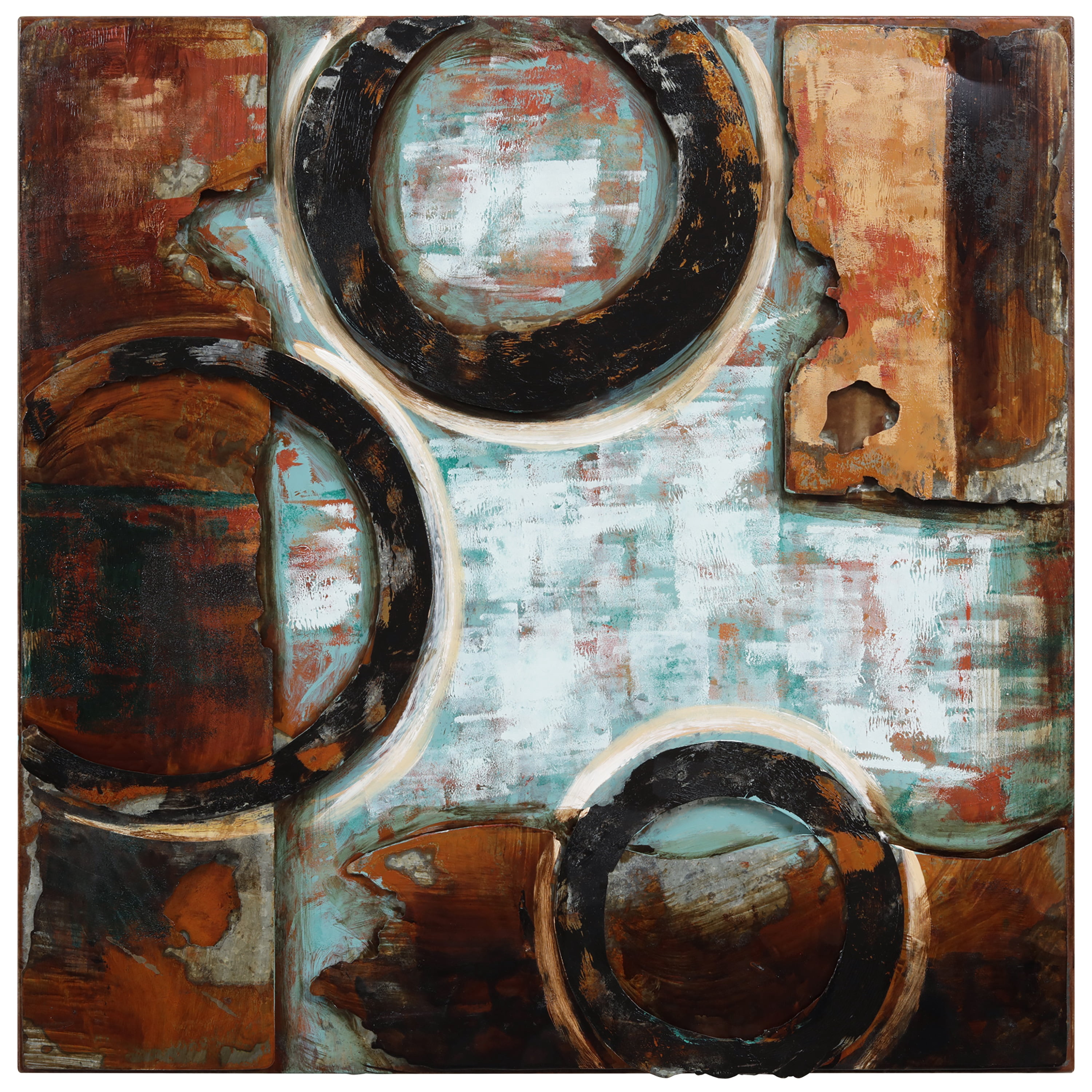 Empire Art Direct  Primo Mixed Media Hand Painted Iron Wall Sculpture - Revolutions 2