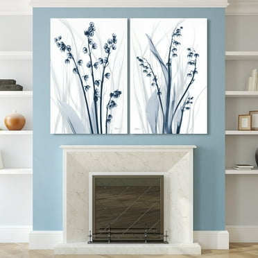 Empire Art Direct Radiant Blues Driptych Frameless Free Floating Tempered Glass Panel Graphic Wall Art, 48" x 32" x 0.2" each, Ready to Hang