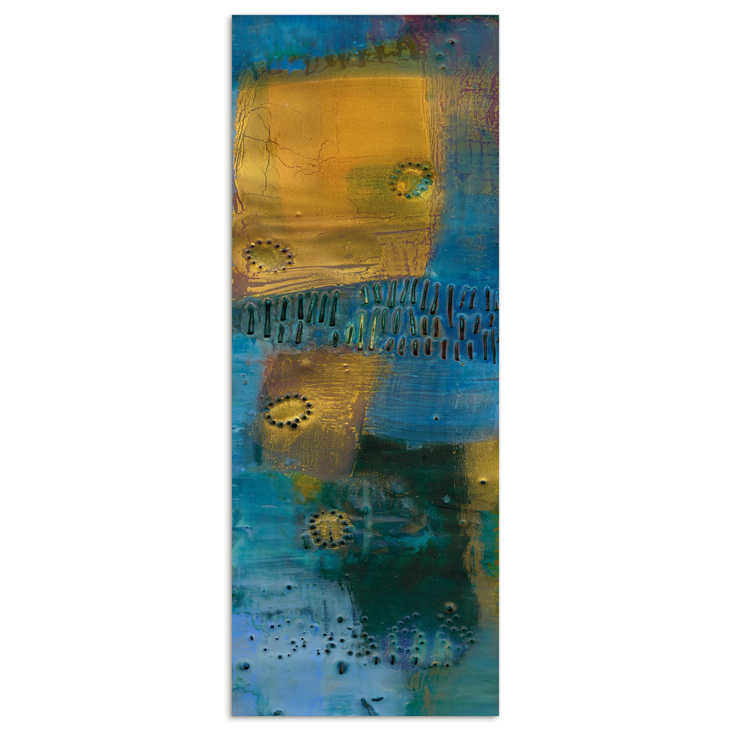 Empire Art Direct Reedy Blue I Frameless Free Floating Tempered Glass Panel Graphic Wall Art, 63" x 24" x 0.2", Ready to Hang