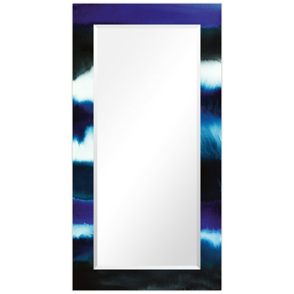 Empire Art Direct Run Off Rectangular Beveled Mirror on Free Floating Printed Tempered Art Glass - Clear - 54" x 28"
