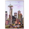 thumbnail image 1 of Empire Art Direct Seattle Skyline on Reverse Printed Art Glass and Anodized Aluminum Rose Gold Frame Wall Art, 36" x 24", Ready to Hang, 1 of 8