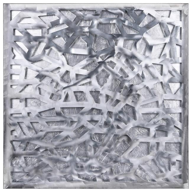 Silver Enigma 32" Polished Steel Abstract Wall Sculpture