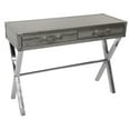 thumbnail image 1 of Empire Art Direct  Silver Lizard Exotic Leather Console Table with Stainless Steel Legs K-D, 1 of 14