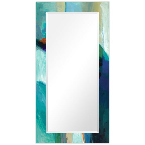 Empire Art Direct Sky Rectangular Beveled Mirror on Free Floating Printed Tempered Art Glass, 54" x 28" x 0.4" each, Ready to Hang