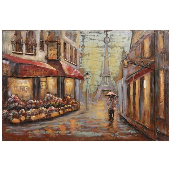 Empire Art Direct "Solo in Paris" Mixed Media Iron Hand Painted Dimensional Wall Art