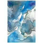 Empire Art Direct Subtle Blues I Frameless Free Floating Tempered Glass Panel Graphic Wall Art, 32" x 48" x 0.2", Ready to Hang