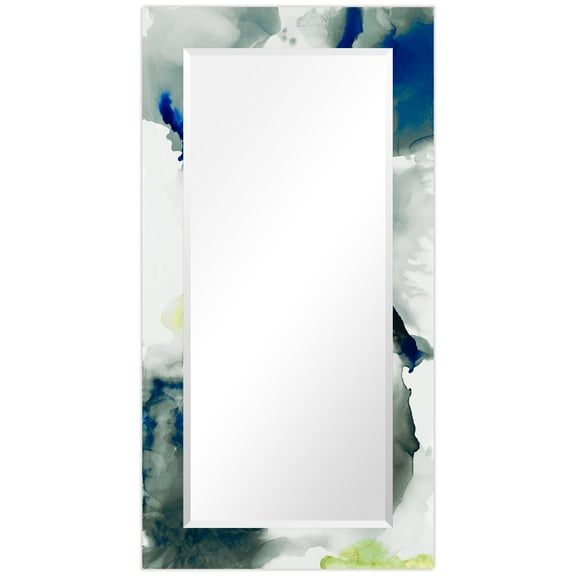 Empire Art Direct TAM-121465-5428 'Ephemeral'Rectangular Beveled Mirror on Free Floating Printed Tempered Art Glass