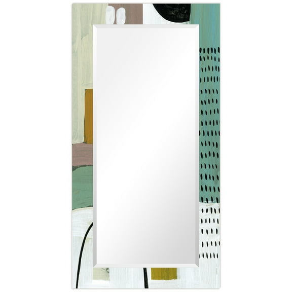 Empire Art Direct TAM-140604-5428 'Introductions'Rectangular Beveled Mirror on Free Floating Printed Tempered Art Glass