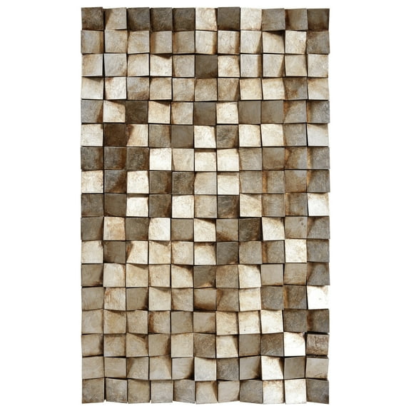 Empire Art Direct Textured 1 Metallic Hand Painted 3D Rugged Wooden Blocks Wall Art, 48" x 30"