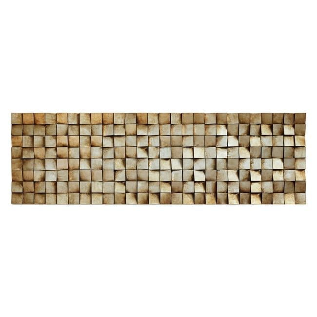 Harvest Light 72" Textured Wooden Block Wall Sculpture