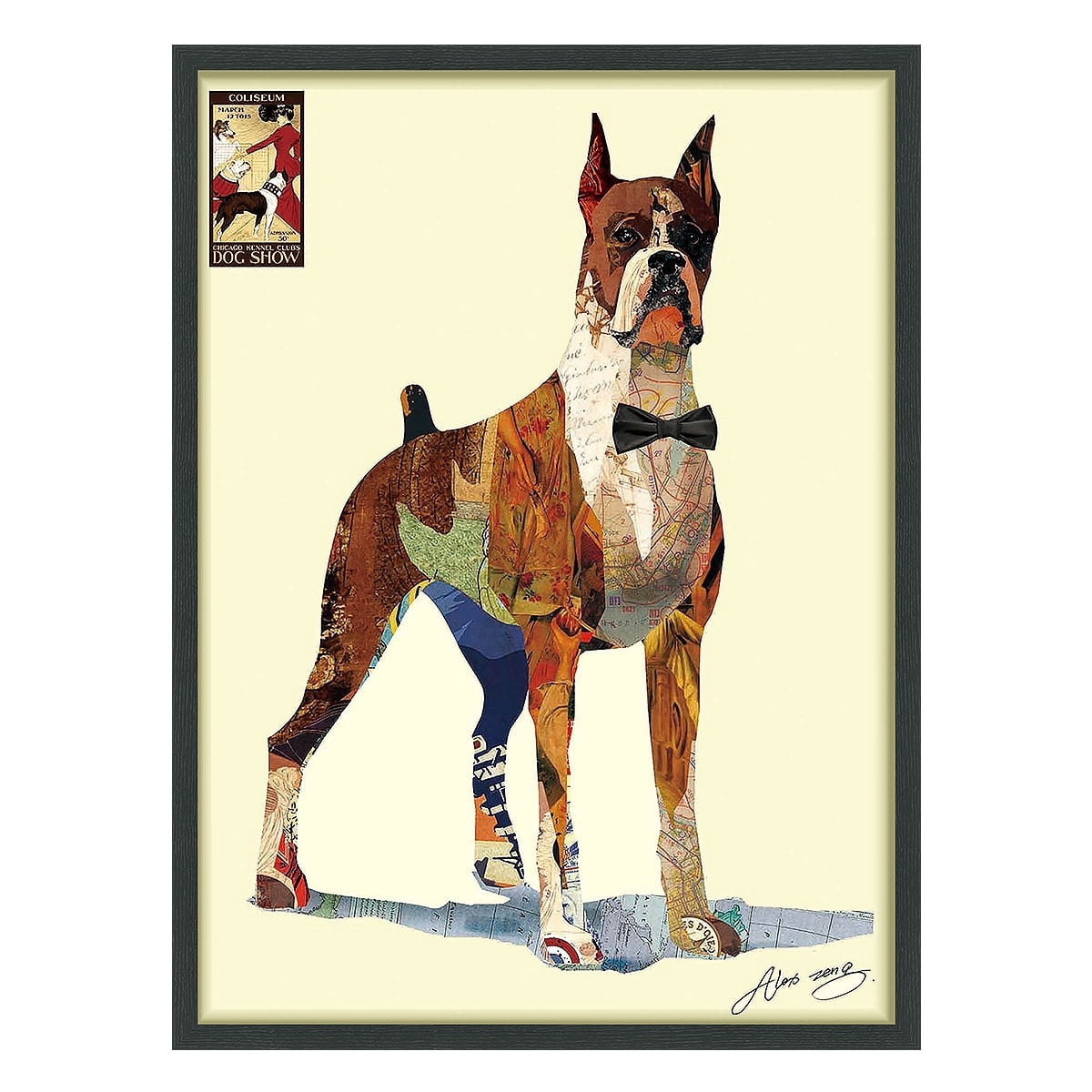 Empire Art Direct The Boxer Dimensional Collage Framed Graphic Art Under Glass Wall Art, 30" x 40" x 1.4", Ready to Hang
