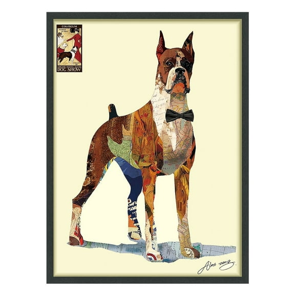 Empire Art Direct The Boxer Dimensional Collage Framed Graphic Art Under Glass Wall Art, 30" x 40" x 1.4", Ready to Hang