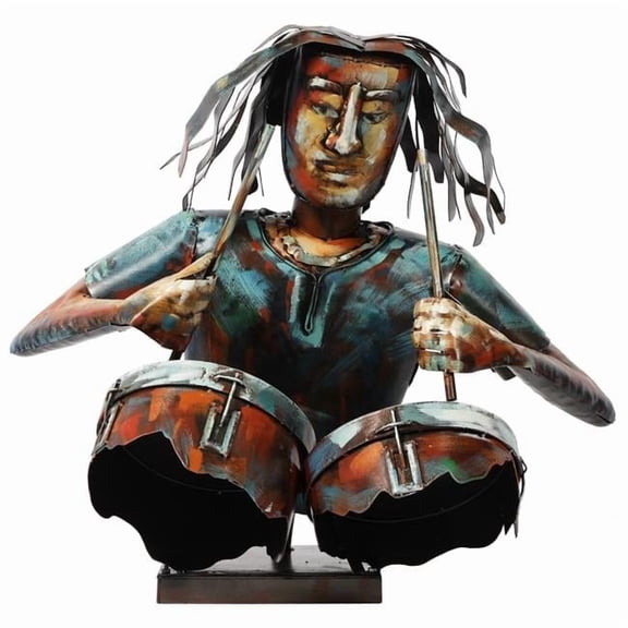 Empire Art Direct The Drummer Hand Painted Metal Sculpture