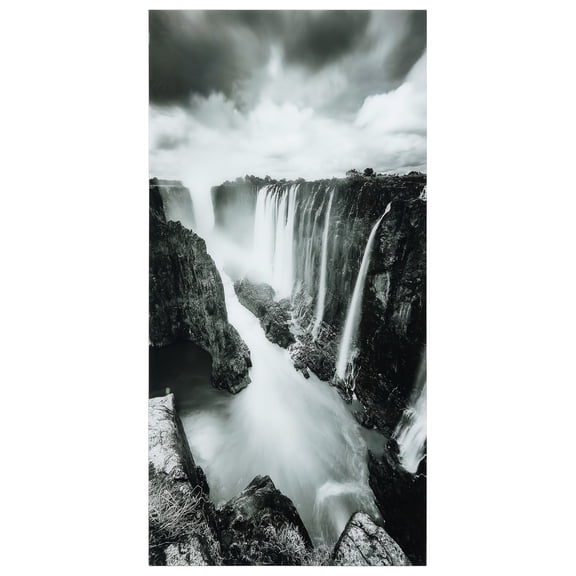 Empire Art Direct The Falls Frameless Free Floating Tempered Glass Panel Graphic Wall Art, 72" x 36", Ready to Hang