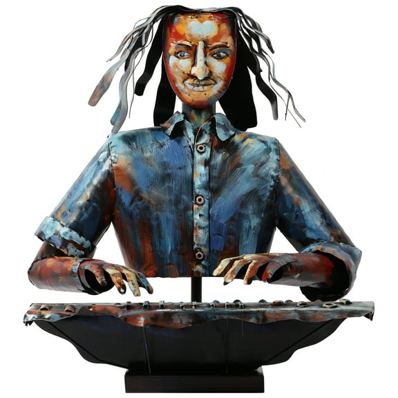 Empire Art Direct The Pianist Hand Painted Metal Sculpture