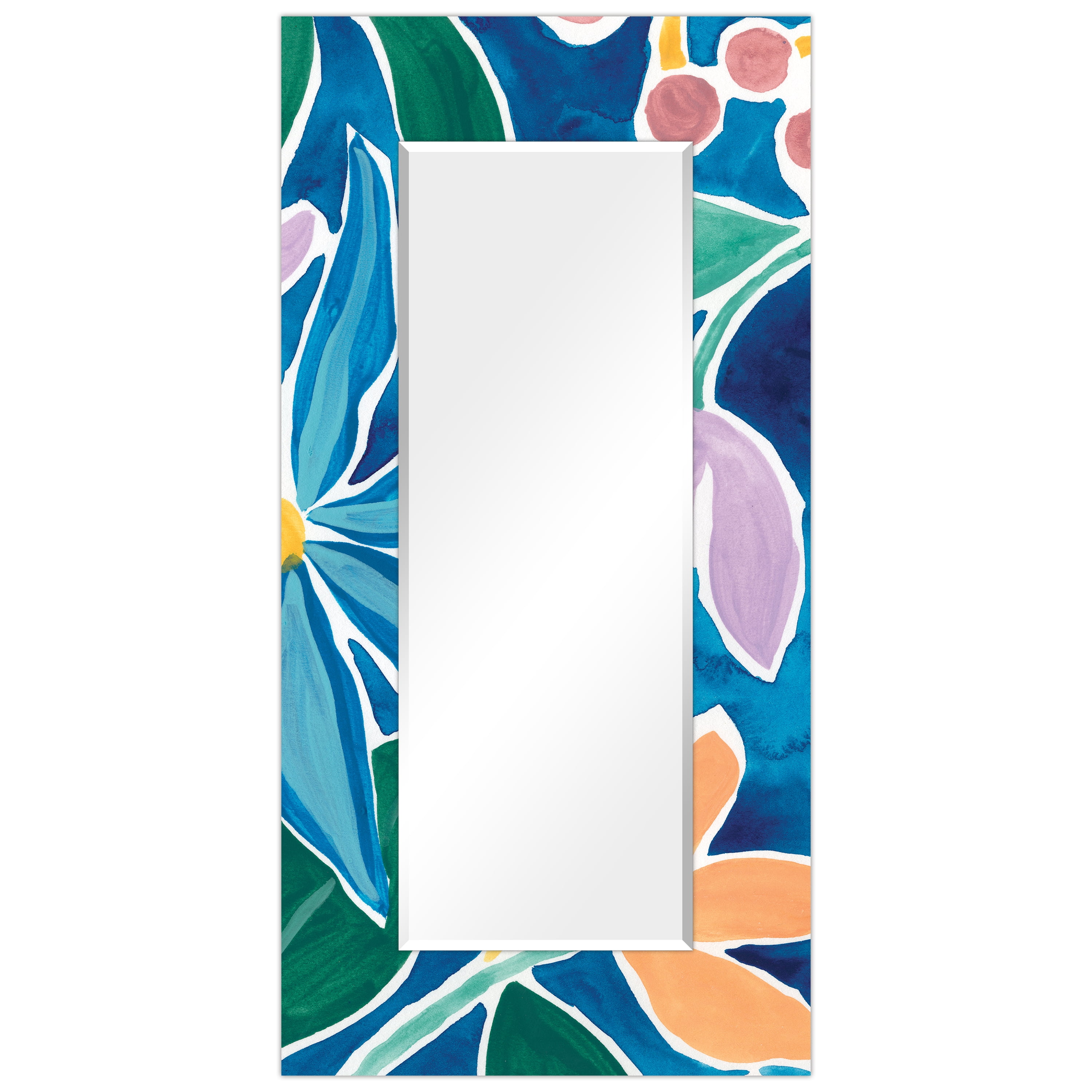 Elysian Paradise 72" x 36" Frameless Tempered Glass Art Mirror