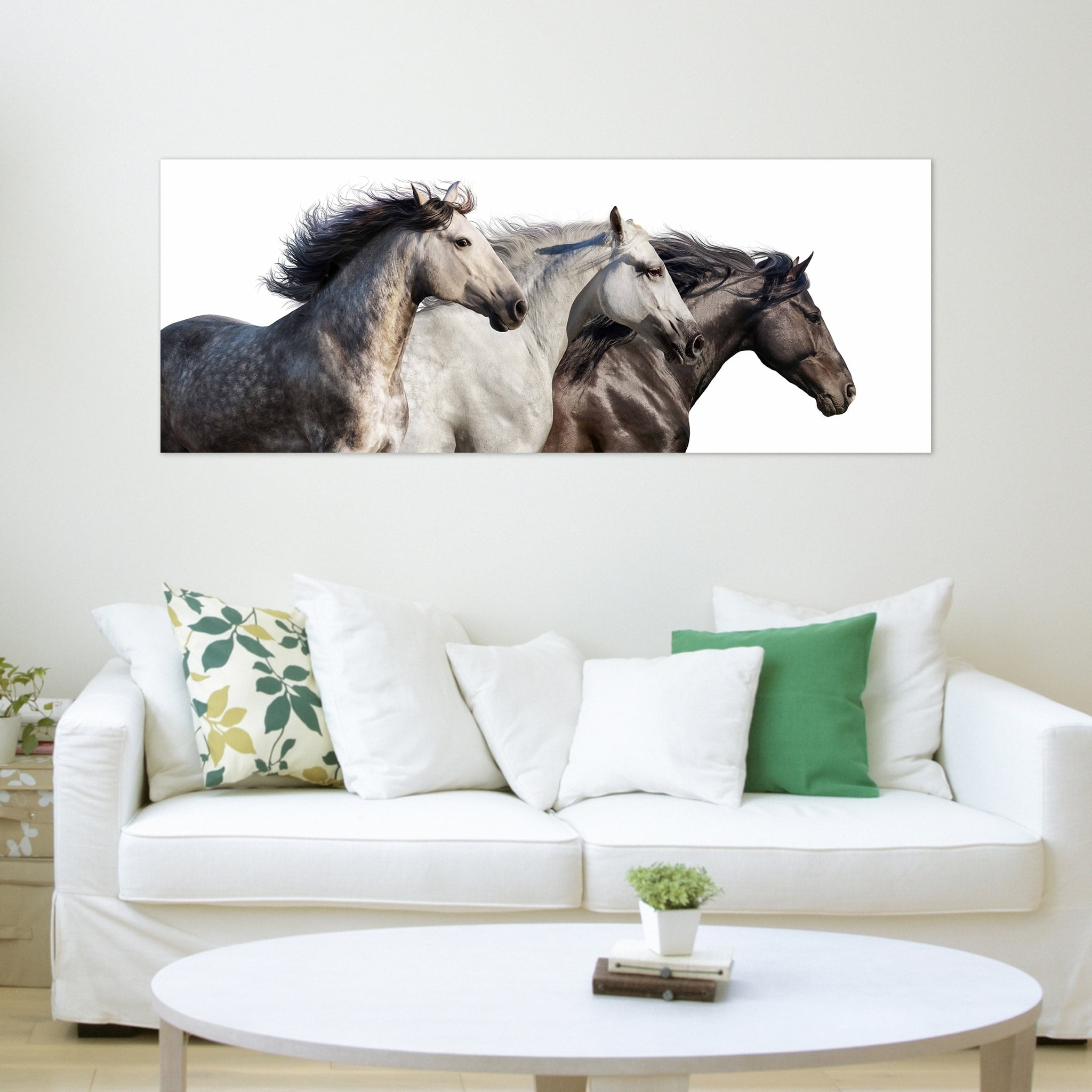 Trilogy 1 Frameless Free Floating Tempered Glass Horse Wall Art