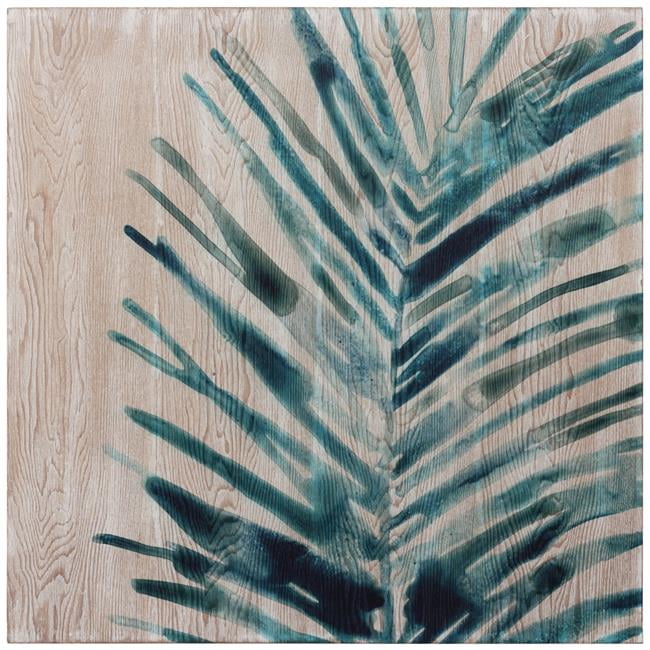 Teal and Blue Green Ash Wood Square Wall Art, 24" x 24"