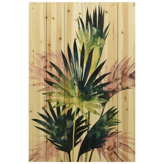 Empire Art Direct Twilight Palms III Print on Solid Wood Wall Art, 36" x 24", Ready to Hang