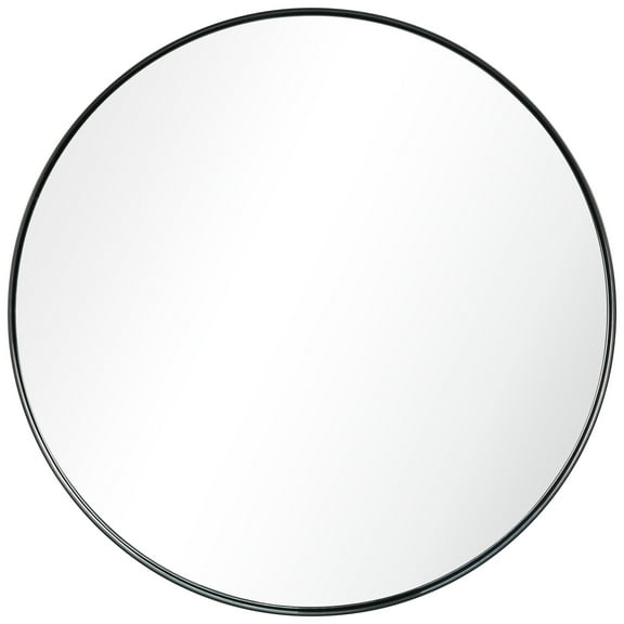 Empire Art Direct Ultra Brushed Black Stainless Steel Frame Round Wall Mirror, 30" x 30" x 2", Ready to Hang