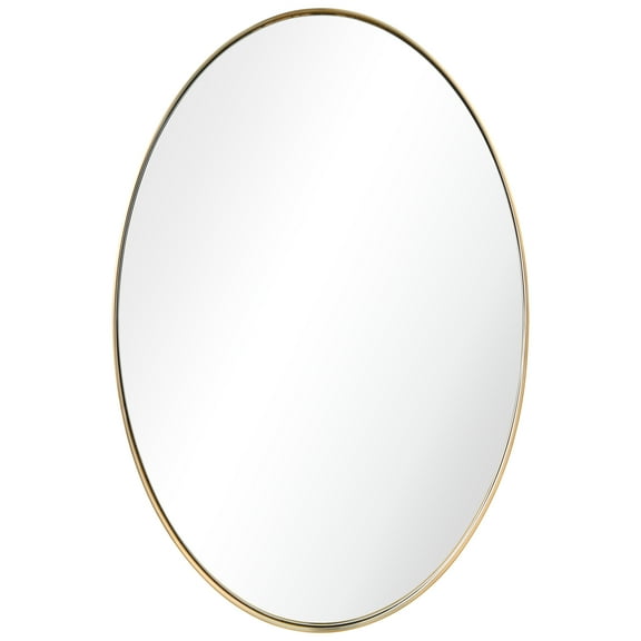 Empire Art Direct Ultra Brushed Gold Stainless Steel Frame Oval Wall Mirror, 24" x 36" x 2", Ready to Hang