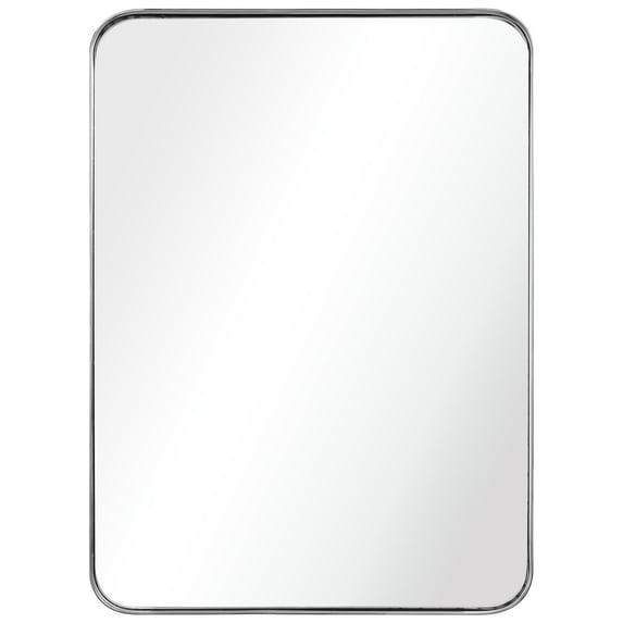 Empire Art Direct Ultra Polished Silver Stainless Steel Frame Rectangle Wall Mirror, 22" x 30" x 2", Ready to Hang
