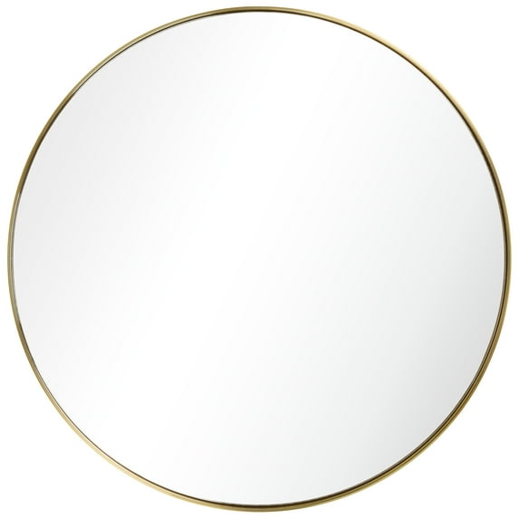 Empire Art Direct Ultra 30" Round Wall Mirror in Brushed Gold with Stainless Steel Frame