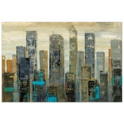 Empire Art Direct Urban Lights I Frameless Free Floating Tempered Glass Panel Graphic Wall Art, 48" x 32" x 0.2", Ready to Hang