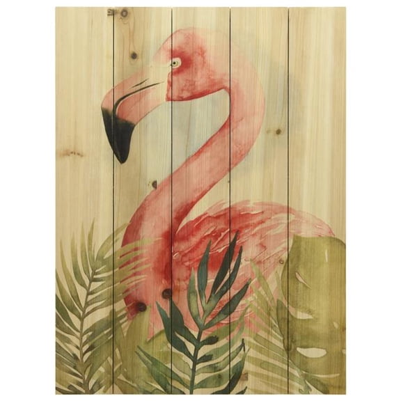 Empire Art Direct Watercolor Flamingo Composition II Print on Solid Wood Wall Art, 24" x 18", Ready to Hang