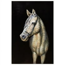 Empire Art Direct "White Horse" Primo Mixed Media Hand Painted Iron Wall Sculpture