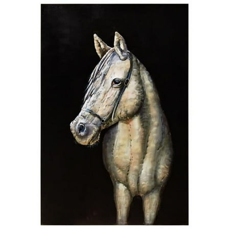 Empire Art Direct "White Horse" Primo Mixed Media Hand Painted Iron Wall Sculpture