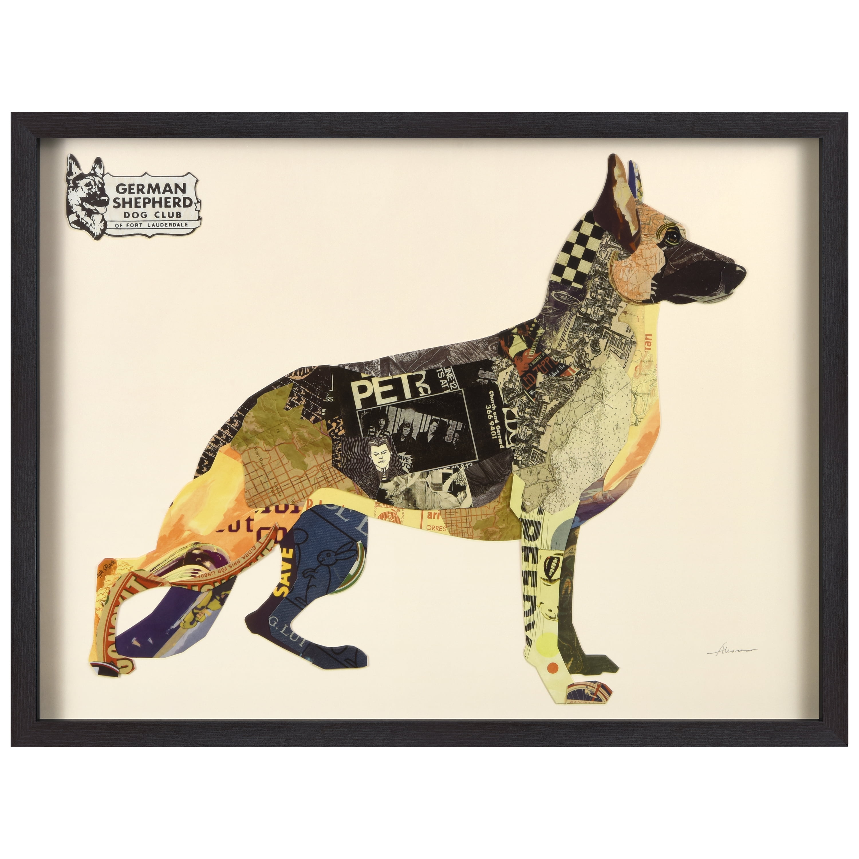 Empire Art Dog Animals & Insects Framed Mixed Media Art, by Alex Zeng