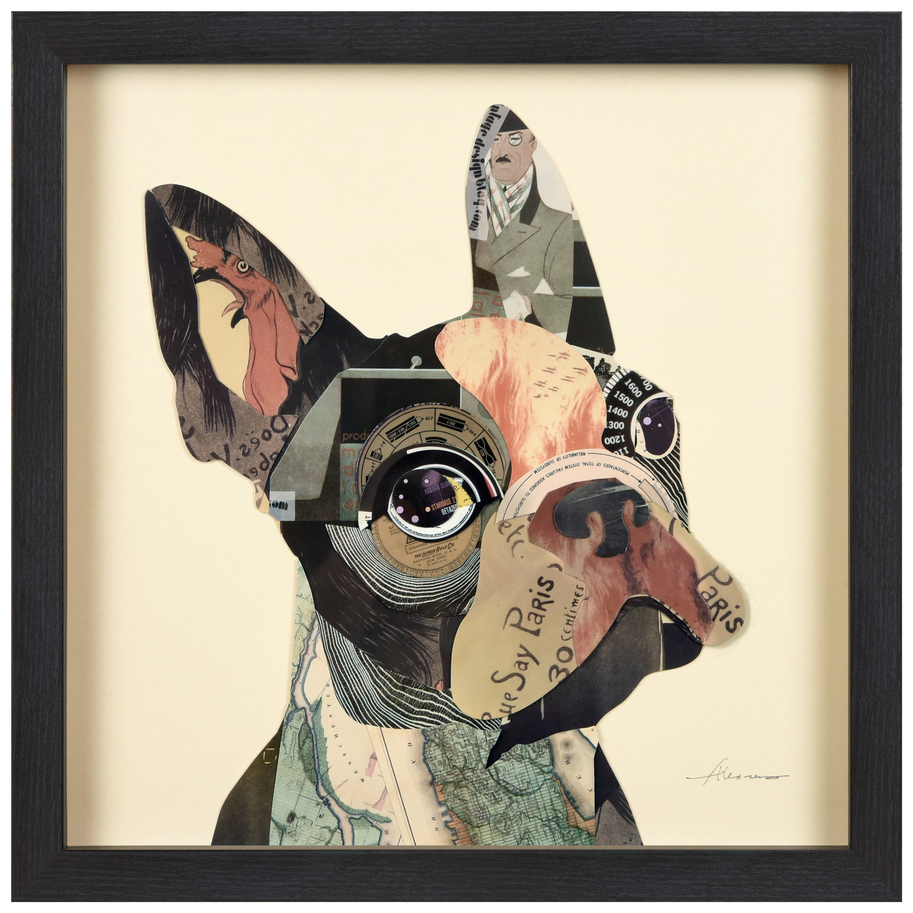 コレクション APPLEBUM Doggy Style Giclee Print Empire Art Dog Animals & Insects Framed Mixed Media Art, by
