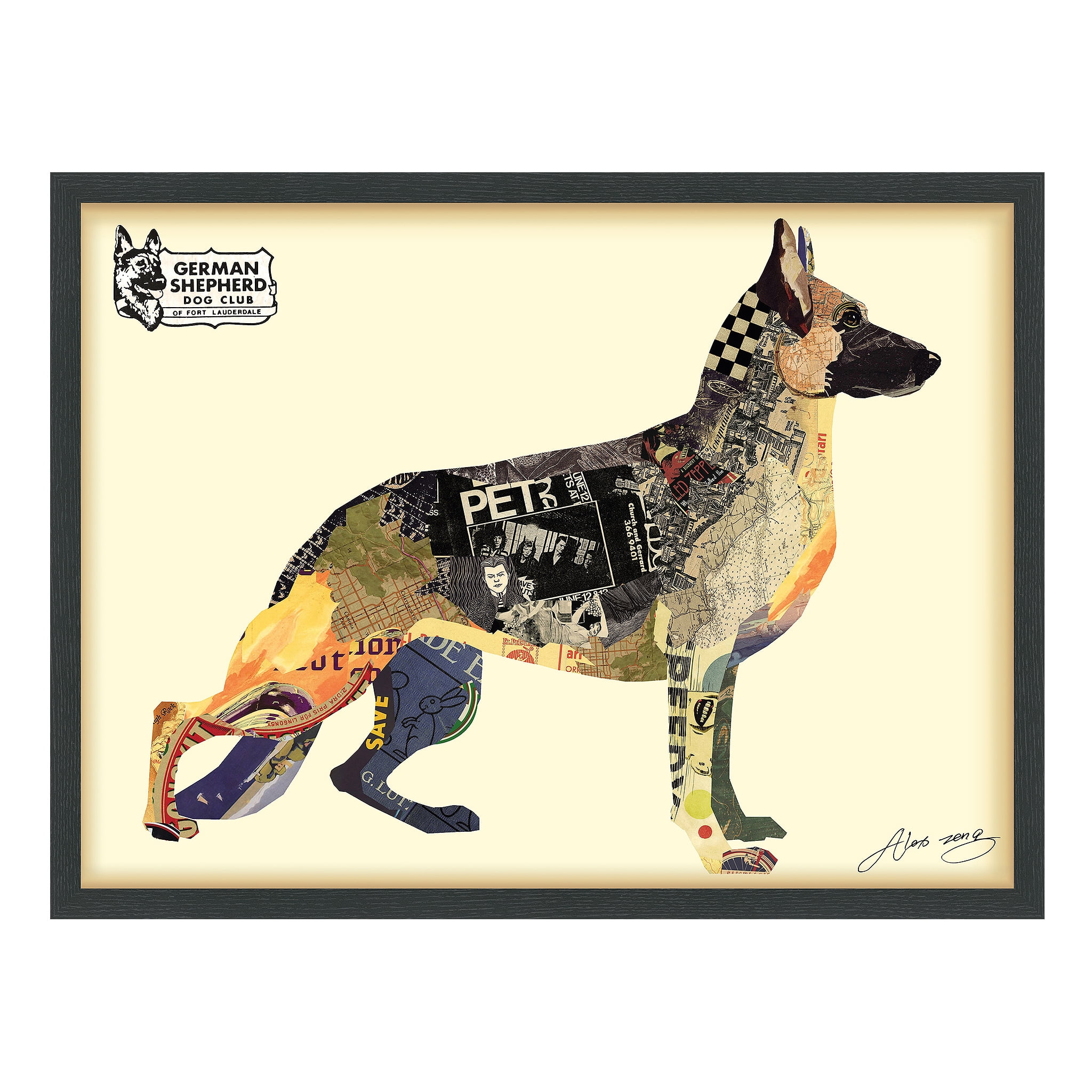 Empire Art Dog Animals & Insects Framed Mixed Media Art, by