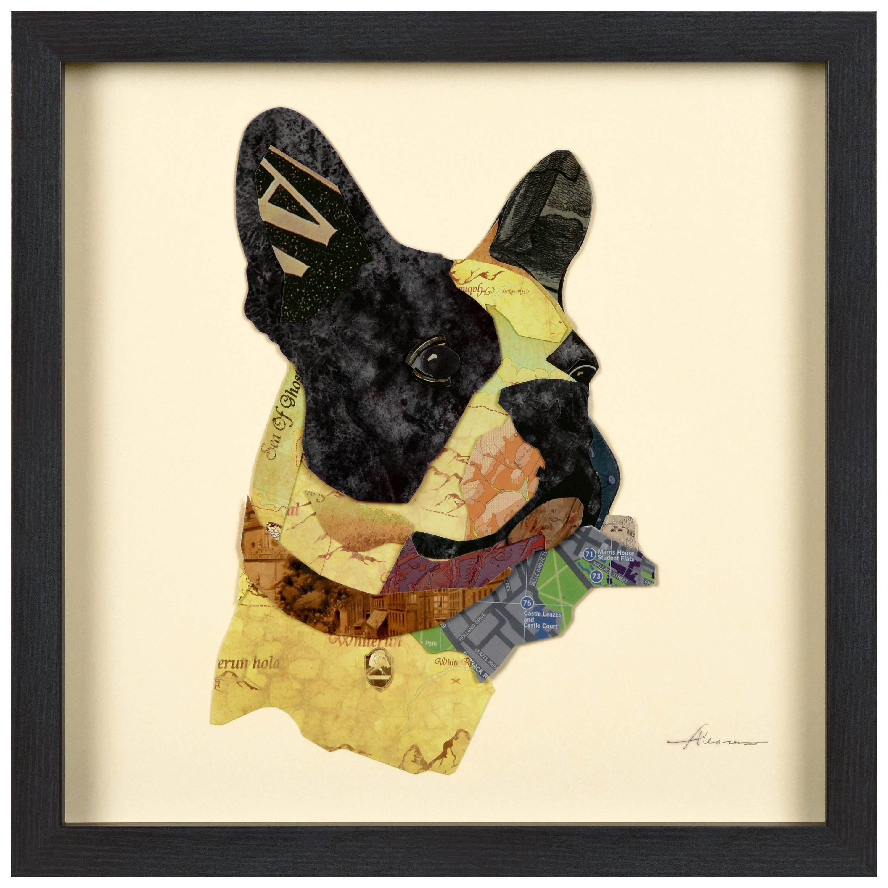 Empire Art Dog Animals & Insects Framed Mixed Media Art, by Alex Zeng