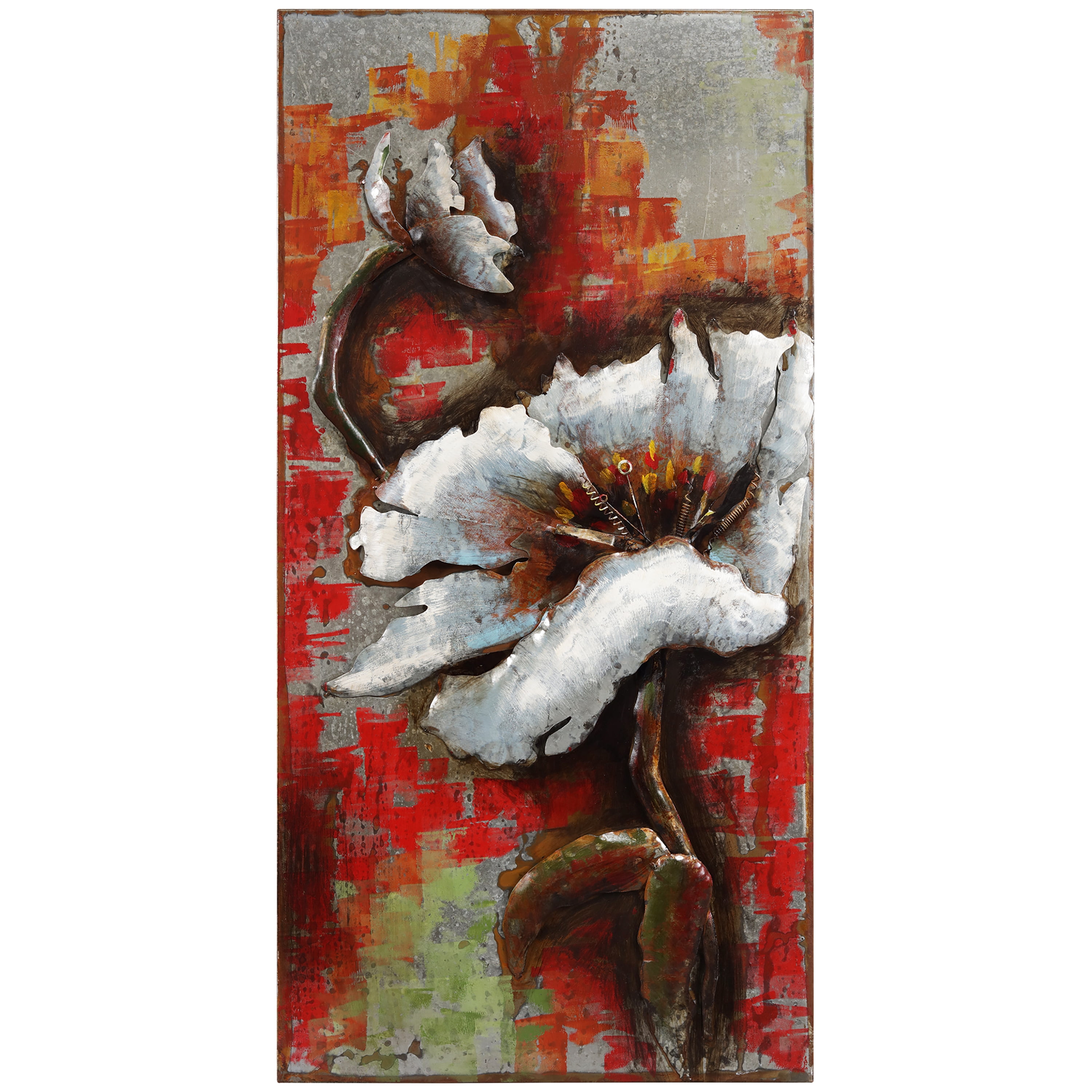 Empire Art "Garden Rose 2" Mixed Media Iron Hand Painted Dimensional Wall Décor
