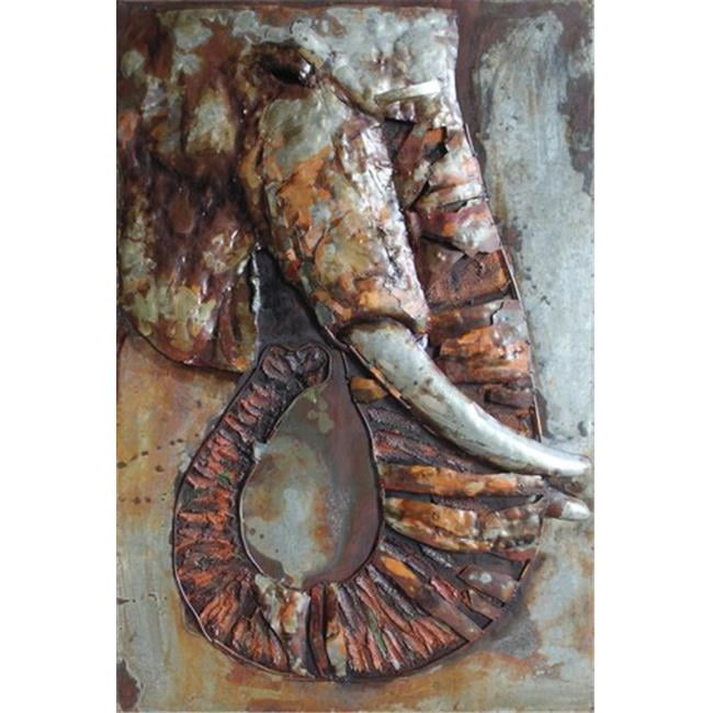 Large Mixed Media Abstract Elephant Canvas Wall Art