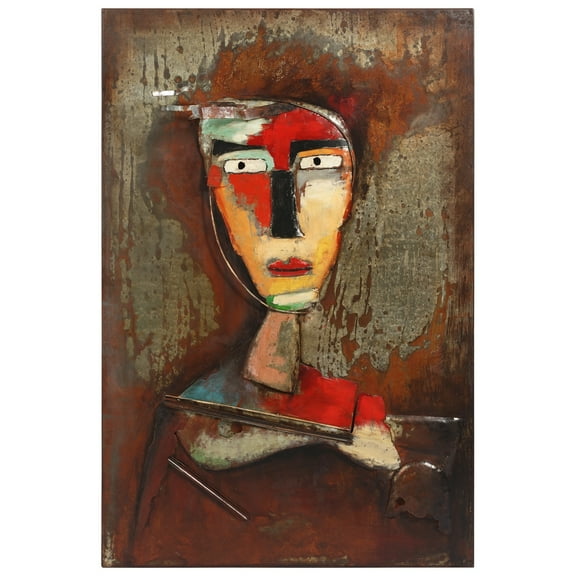 Empire Art Direct "Homme 3" Mixed Media Iron Hand Painted Dimensional Wall Art